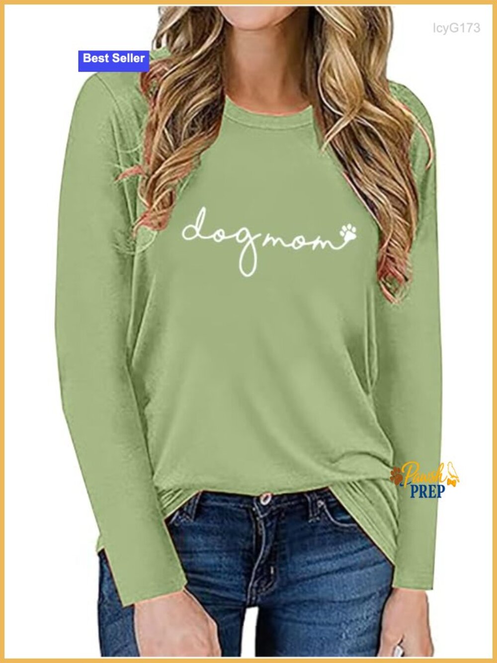 Women's Dog Mom Long Sleeve T-Shirt Crew Neck Casual Top